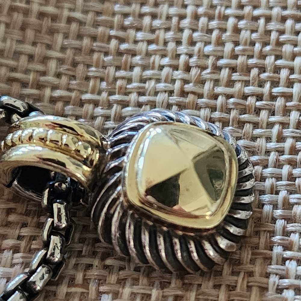 Elegant Two-Tone Pendant Necklace